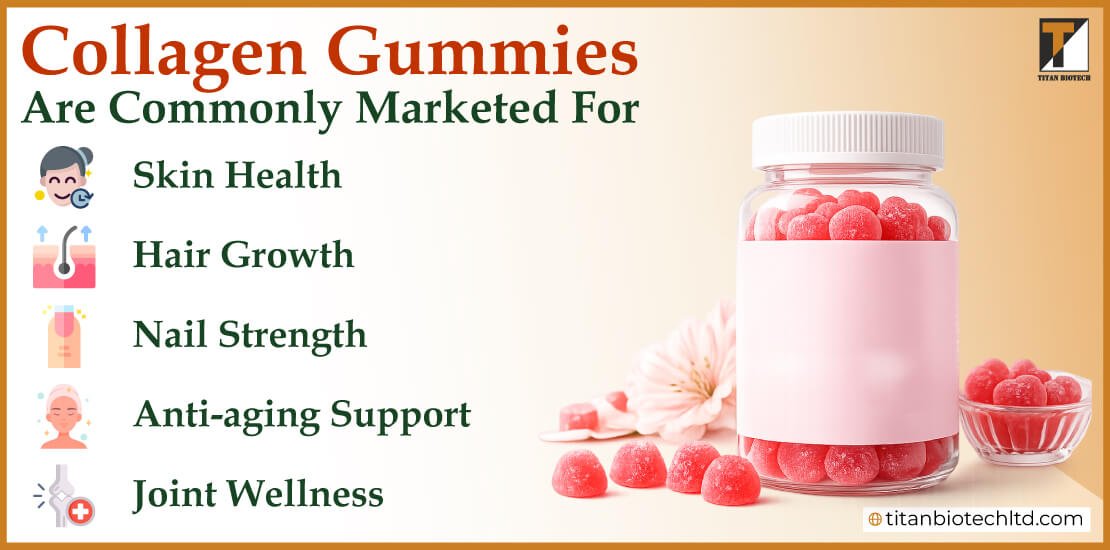 Collagen gummies are commonly marketed for Collagen gummies are commonly marketed for